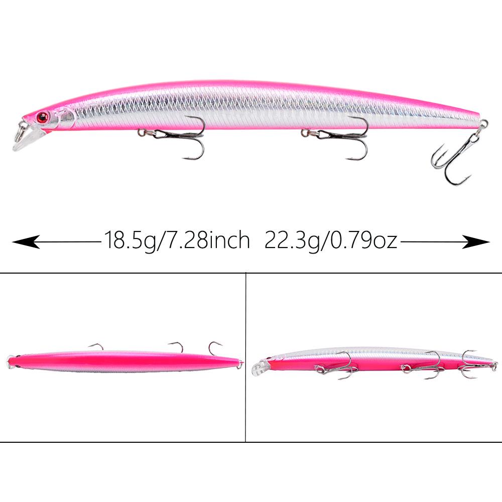 18.5cm Silver/Black Carp, Bass & Mandarin Fish Floating Minnow Popper Lure - 22.3g