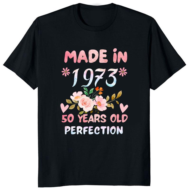 50 Year Old Gifts Graphic Tshirts Vintage 1973 Limited Edition 50th Birthday Shirt Men Clothing Classic Women TShirt Casual Tee