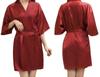 Cămașă de noapte kimono din satin pentru femei – Culoare uni lucioasă, halat de baie de vară scurt și sexy