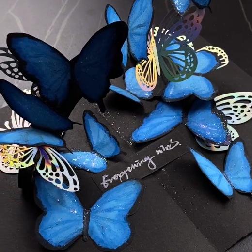 Butterfly three-dimensional book full set of handmade material packs for girlfriends and girlfriends three-dimensional butterfly greeting card gifts