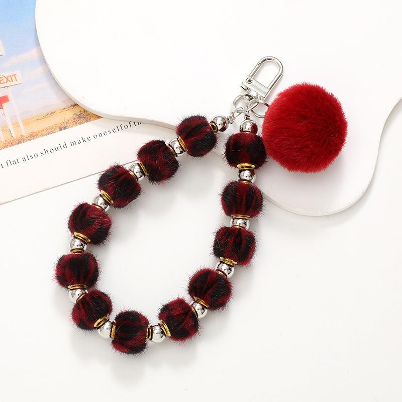 Instagram Hair Ball Phone Hanger Phone Case Colorful Beaded Plush