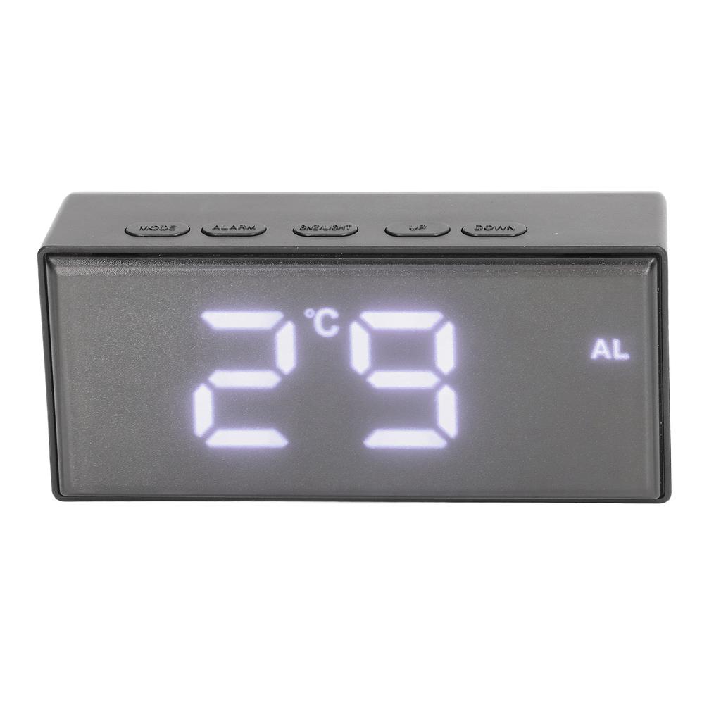 Digital Clock Energy Saving Backlight LED Mirror Digital Display Electronic Alarm Clock for Dormitory Home Bedroom White