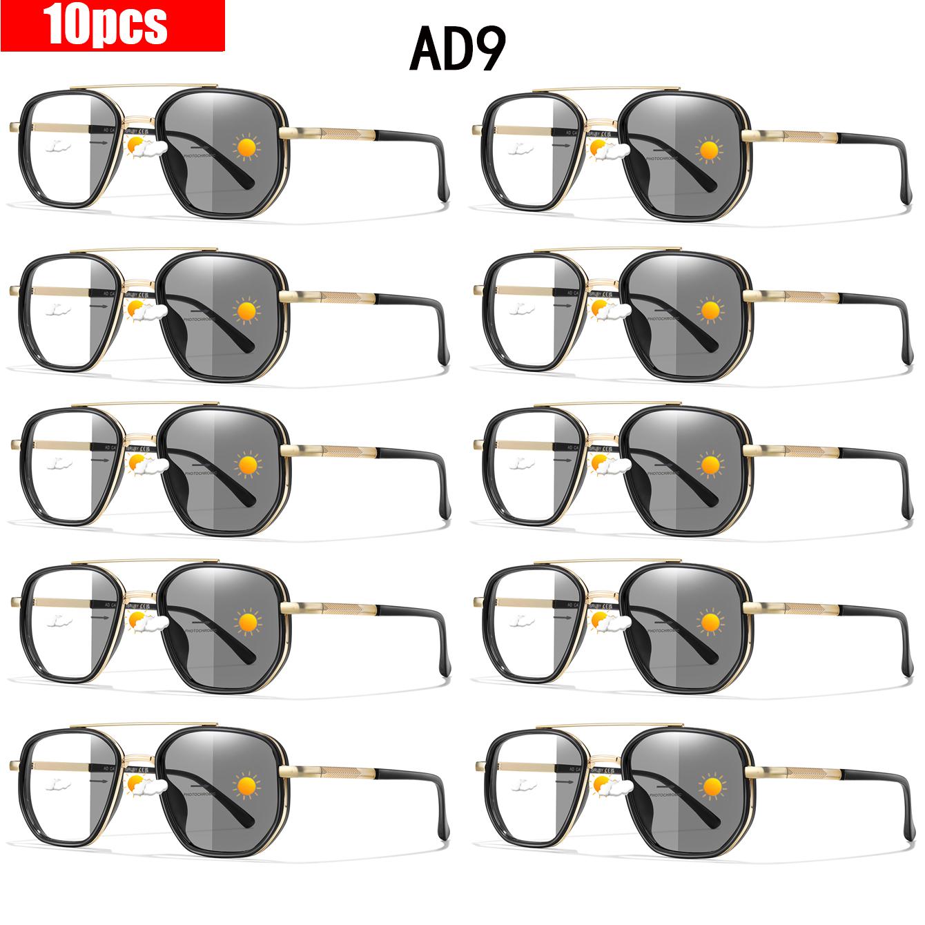 10 пар повседневных очков для чтения в металлической оправе, прозрачная, унисекс-дизайн, очки для чтения журналов, очки для пресбиопии 3