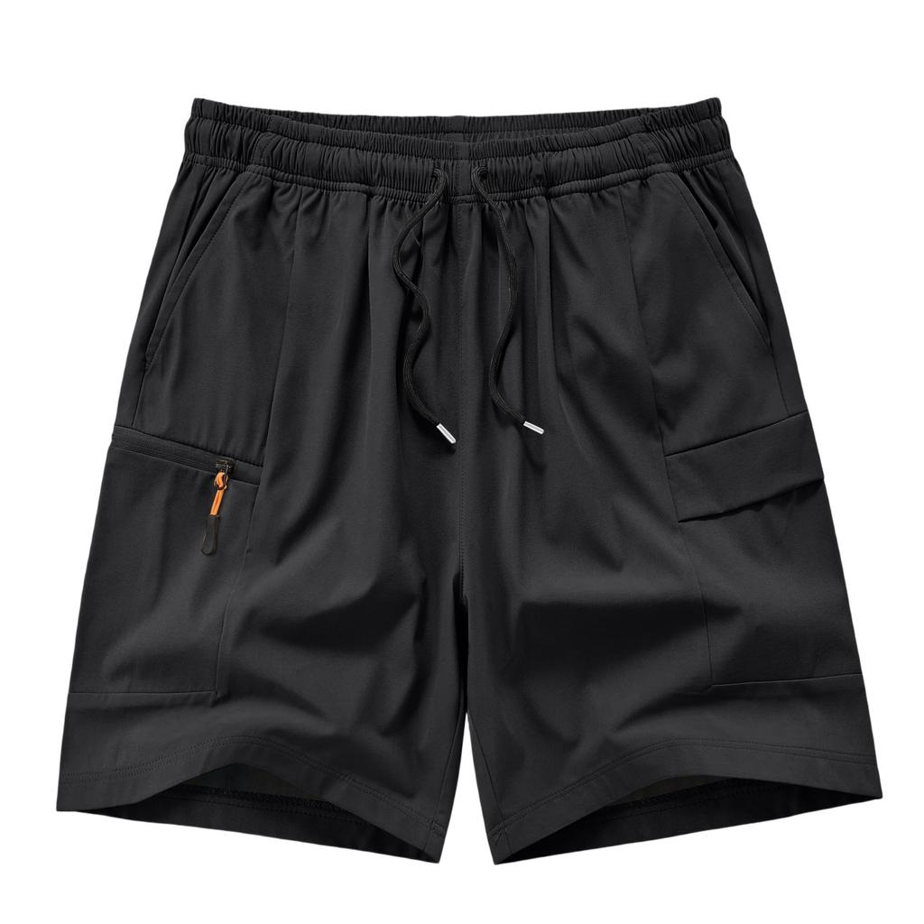 Men's Lightweight Breathable Cargo Shorts Elastic Waistband Quick Dry Sports Running Fitness Outdoor Casual Shorts with Multiple Pockets