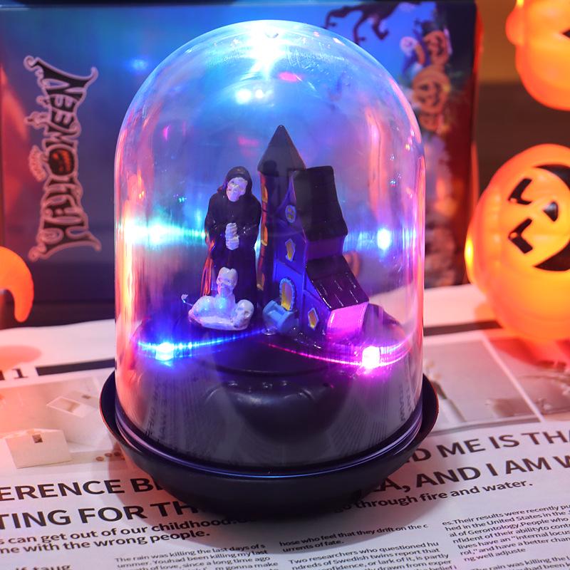 Halloween Luminous Rotating Ghost Music Box Decor