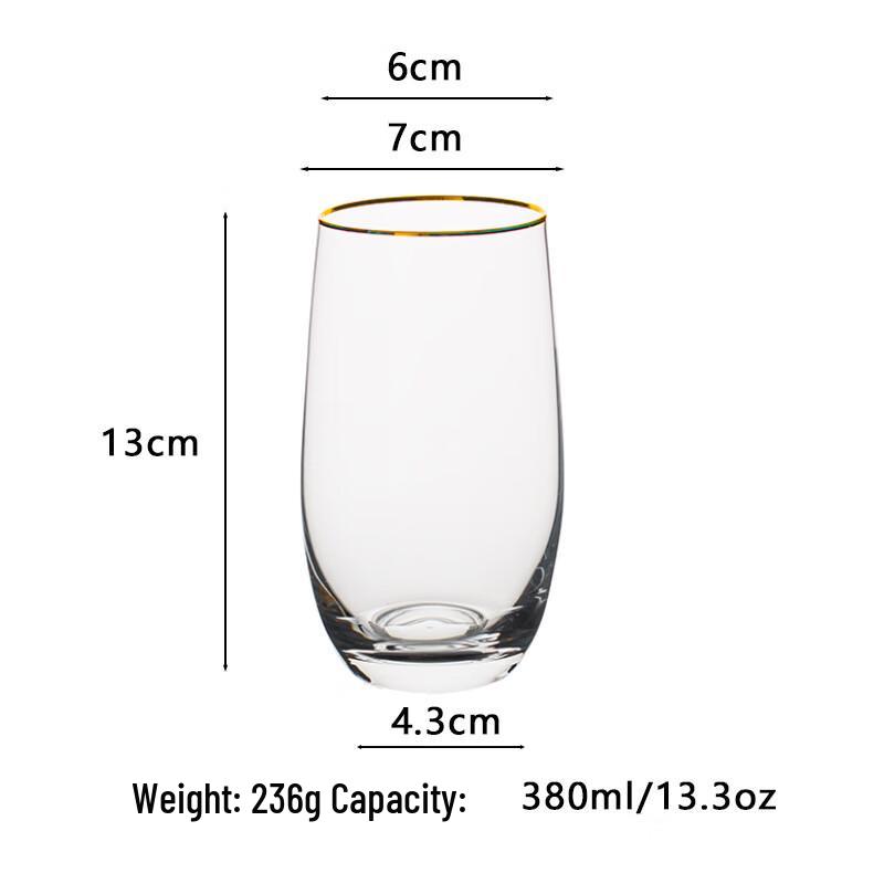 Zhishi Gold-Rimmed Egg-Shaped Glass Cups, Set of 3