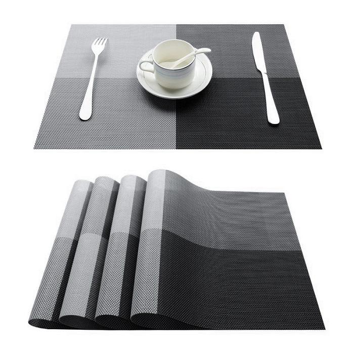 4/6pcs Set Table Mat Geometric PVC Placemat Kitchen Table Linens Pad Cup Coasters for Coffee Dining Table Napkins Home Decor