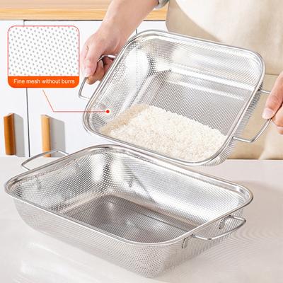Saplı Süzgeçli Sepet Makarna Süzgeci Büyük Kapasiteli Paslanmaz Bulaşık Makinesinde Yıkanabilir Pirinç Noodle Süzgeci Mutfak Süzgeci
