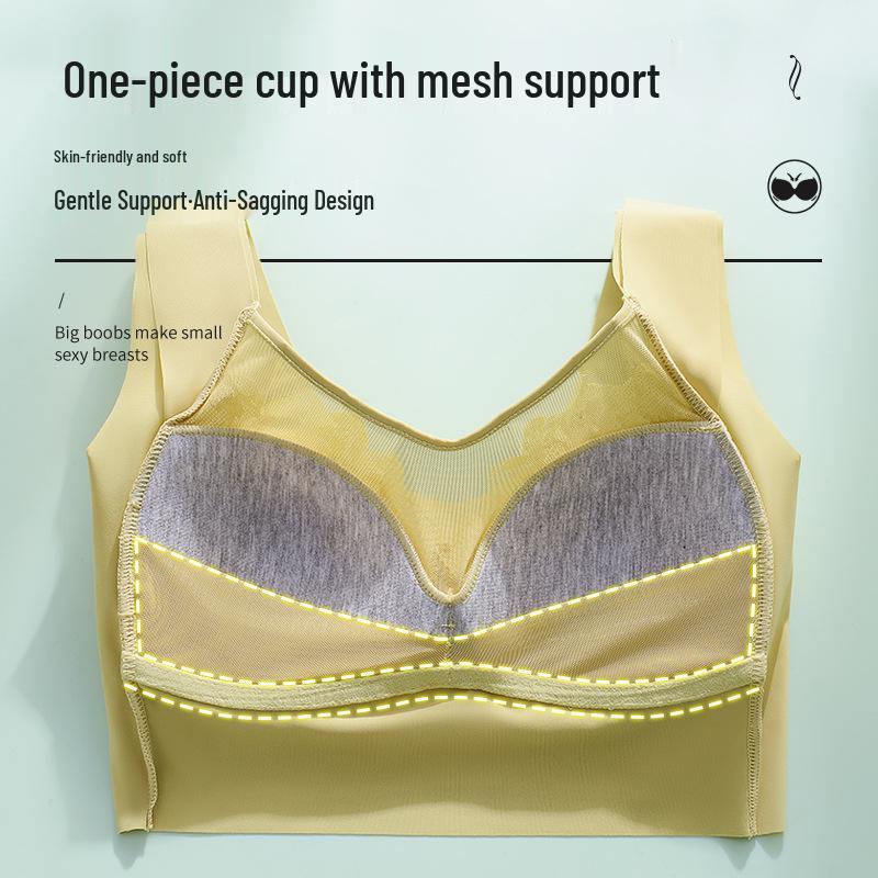 Seamless Lace Bralette Women's Minimizer Tank Top with Integrated Cup