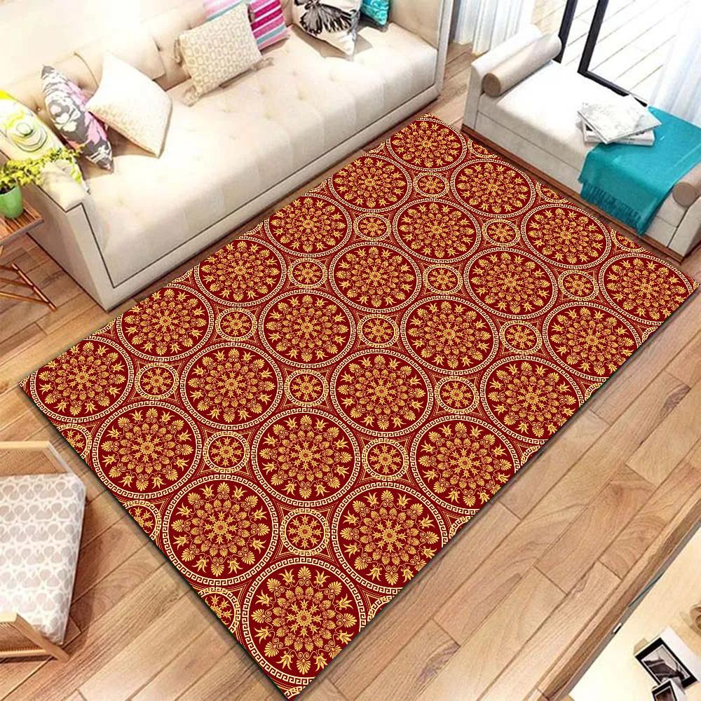 1pc Moroccan Ethnic Bathroom Absorbent Mats Anti-Slip Mats Home Decor Supplies Carpets Home Kitchen Floor Mats