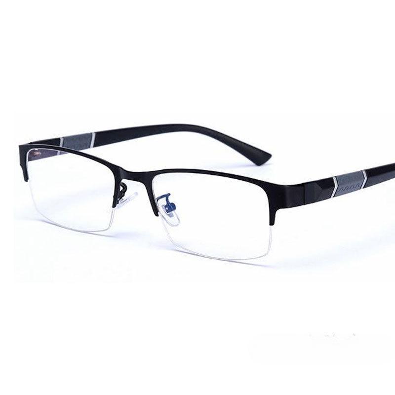 Metal Anti-blue Light Reading Glasses Men Business Eyewear Farsighted Eyeglasses Diopter Myopia Glasses 0-600