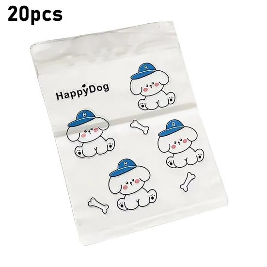 20Pcs Cartoon Animal Car Garbage Bag Stick-On Disposable Auto Trash Bag Waterproof Leakproof Camping Travel Office Home Car Vomit