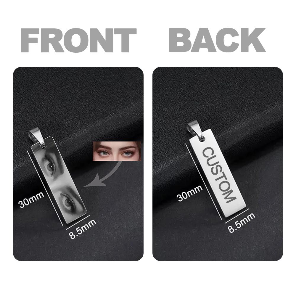 Lemegeton Custom Eye Neckalce Single Sided Photo Pendant Colorful Memorial Personalized Jewelry Women Men Picture DIY Trend Gift