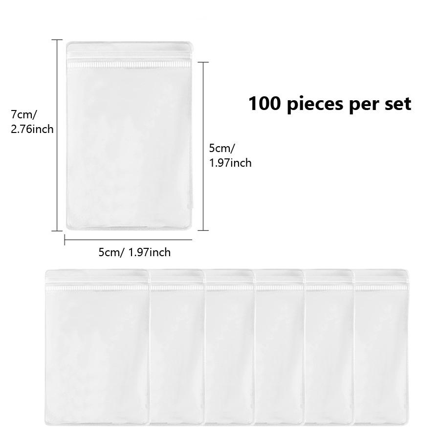100Pcs Thicken Transparent PVC Zipper Bags for Jewelry, Self-Sealing Pouches for Jewelry, Small Beads & Craft Supplies Packaging