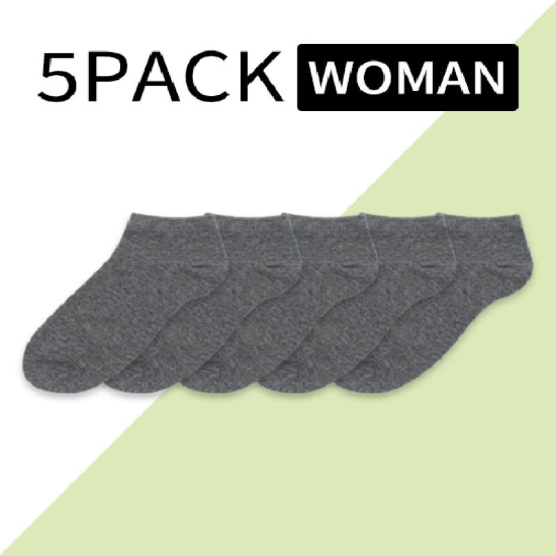 [5PACK] Women s Sneaker Socks Charcoal