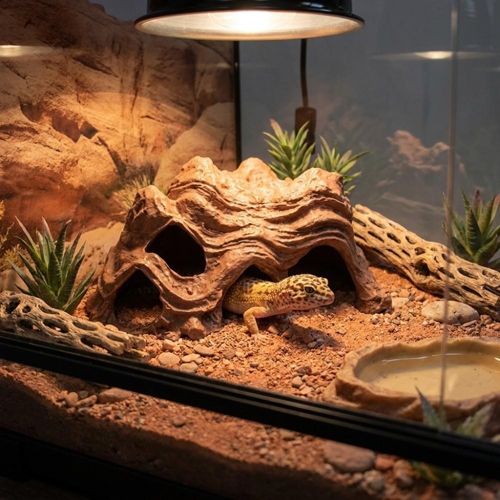 Plastic Fish Shrimp Hiding Cave Multi-Hole Reptile Hideout Fish Tank Ornament Terrarium