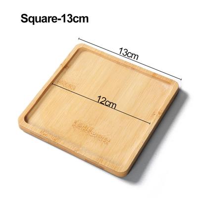 Gift Planters Pot Stander Home Decoration Round Square Bamboo Wood Tray Hexagon Rectangle Flowerpot Base