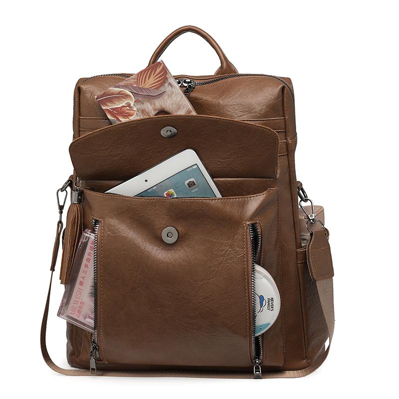 Women's Backpack Color Contrast Outdoor Travel Backpack Dual-use Shoulder Bag