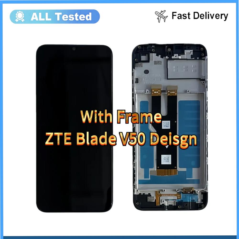 

LCD Screen and Digitizer Full Assembly For With Frame ZTE Blade V50 Deisgn
