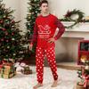 Set de pijamale de Crăciun coordonate pentru familie, cu top cu mânecă lungă și gât rotund și pantaloni, pentru părinte și copil