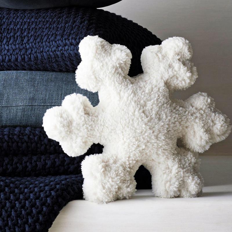 Christmas Snowflake Pillow Filled PP Cotton White Snow Cushion Home Holiday Decoration New Year 2024 Cojines Navidad