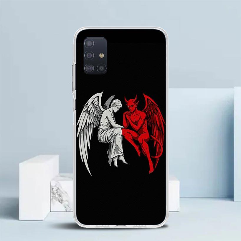 Angel Wings Devil Bad Soft Cover for Samsung Galaxy A12 A22 A32 A52 A72 A02S Phone Case Note 20 Ultra 10 S10 Plus A51 A71 A50S A