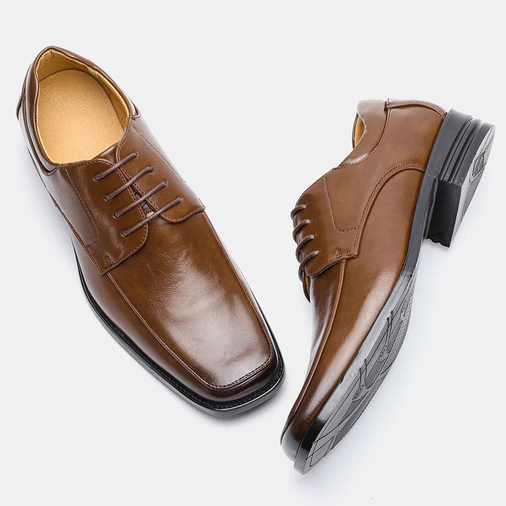 Fashion Chaussure Hommes Brand Social Shoe Autumn Men Business Leather Shoe Formal Shoe Japanese Casual Shoe Elegant Party Wedding Shoe