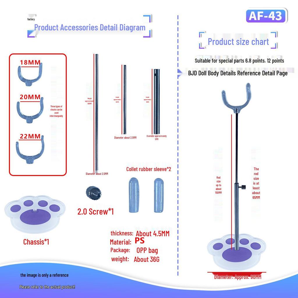 Adjustable Cute Cat Paw Doll Stand for BJD Dolls