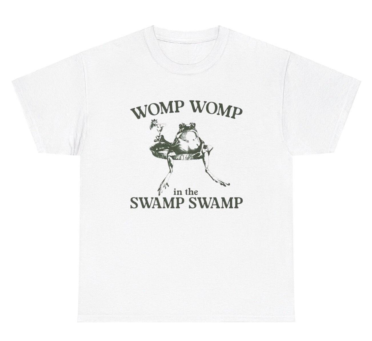 Womp Womp In The Swamp Frog T Shirt Funny Y2K Amphibian Lover Silly Ironic Tee XXXL