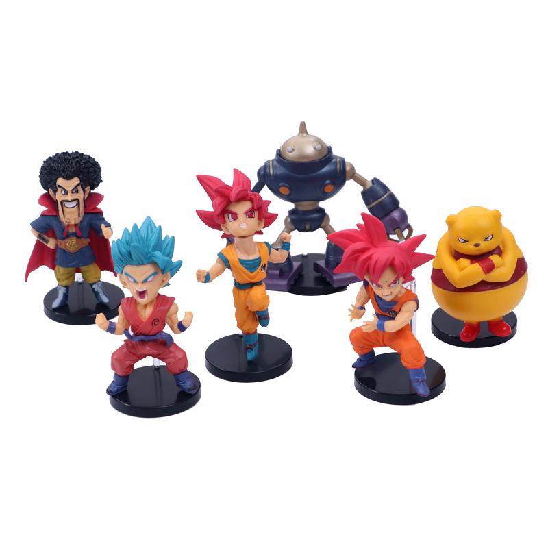 6Pcs/1Set Anime Dragon Ball Super Vol.5 Figure Banpresto WCF Series Son Goku Mark Model Toy Aciton Figure 10CM