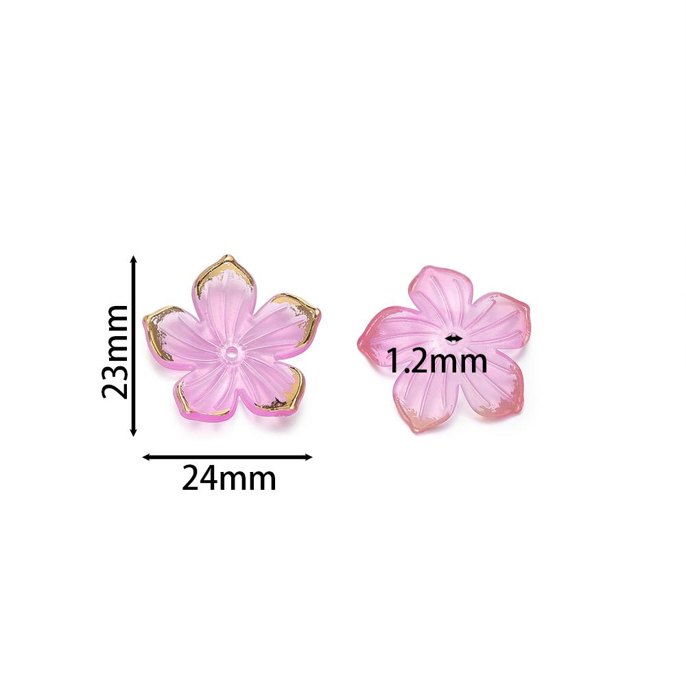 50pcs/Lot 23x24mm Acrylic Flower Beads Petals Charm Connectors DIY Earrings Hair Jewelry Making Acessories Supplies
