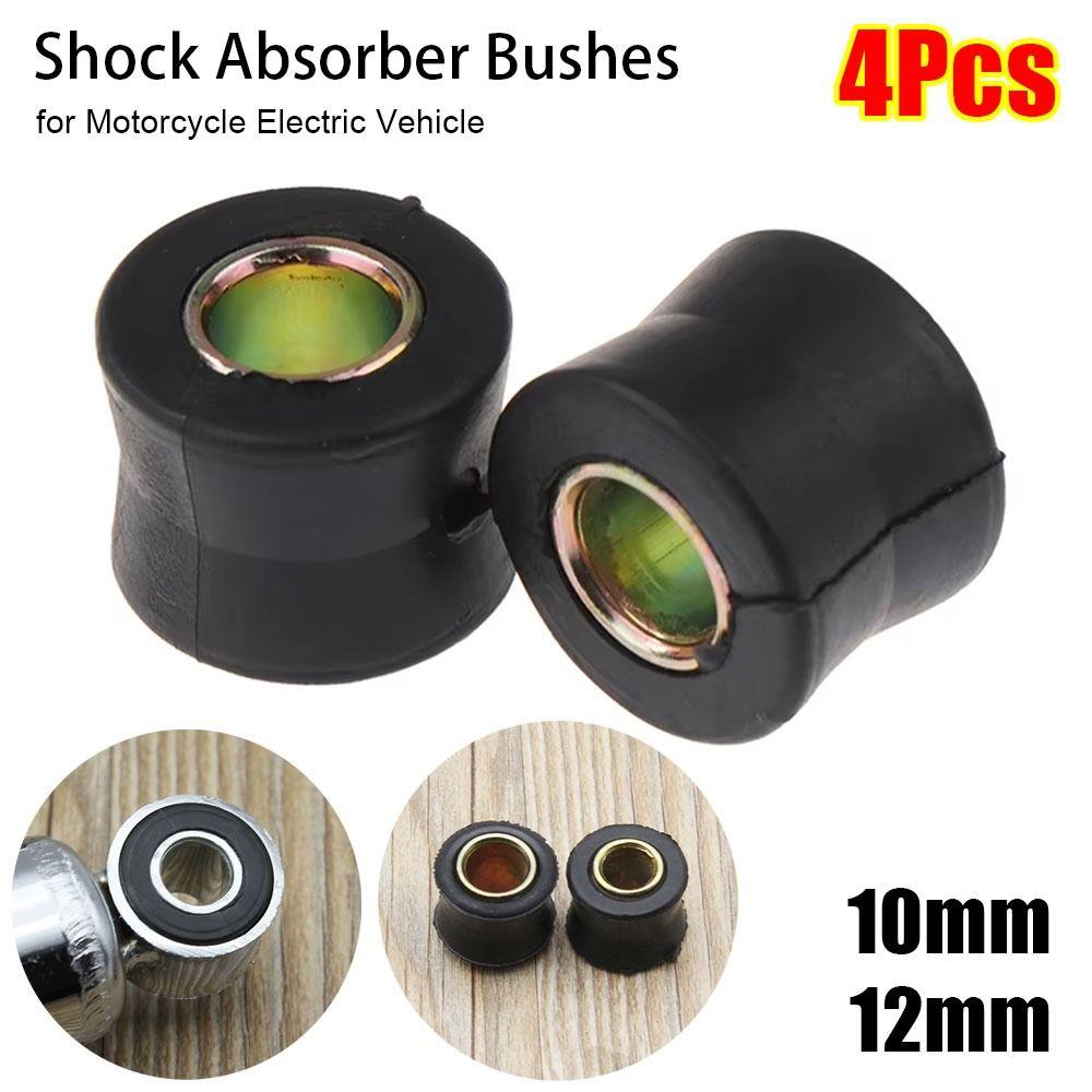 4Pcs Fixed Ring Shock Absorber Bushes 10MM 12MM Black Rubber Sleeve Motorcycle Electric Vehicle Universal Buffer Rubber Ring