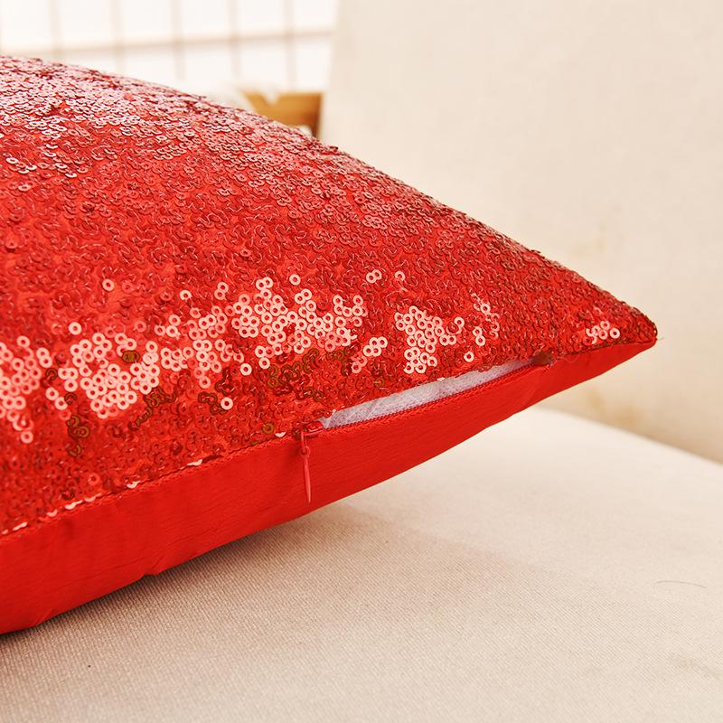 Sequined Single-Sided Pillowcase for Sofa or Office Waist Support