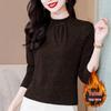 Elegant Retro Lace High-Neck Long Sleeve Women's T-Shirt for Spring