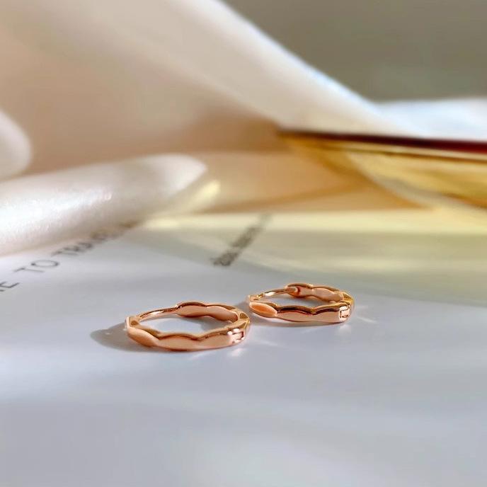 

Прості сережки рожевого золота Маленькі круглі сережки-кільця Сережки з овочами Сережки-пряжки Делікатні Елегантні Прості Легкі Мінімалістичні сережки-кільця