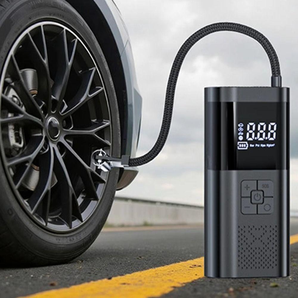 Wireless Design Tire Inflator Digital Display Portable Air Compressor Car Air Pump  Bike Tires