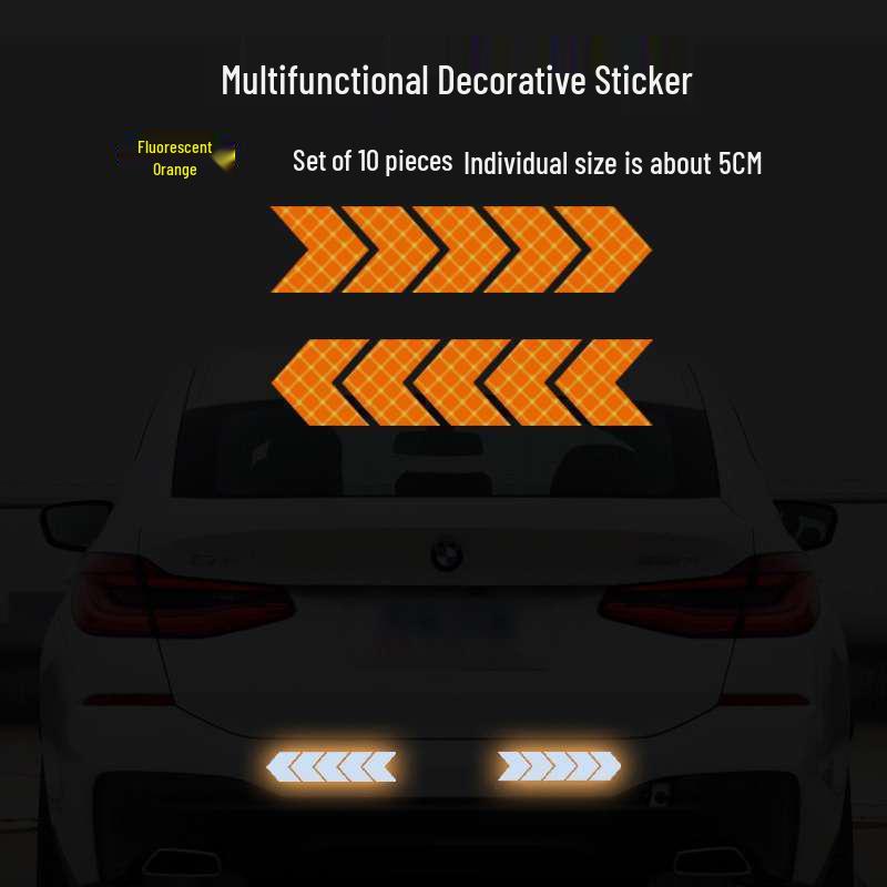 Reflective Arrow Warning Sticker for Electric Motorcycles, Bicycles, and Cars Without Packaging