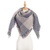 European-American Bouclé Yarn Plaid Triangle Shawl Scarf - Spring Autumn Winter Neck Warmer