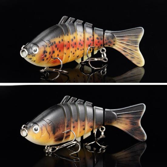 5Pcs Bionic Swimming Baits with Treble Hooks Realistic Looking Bright