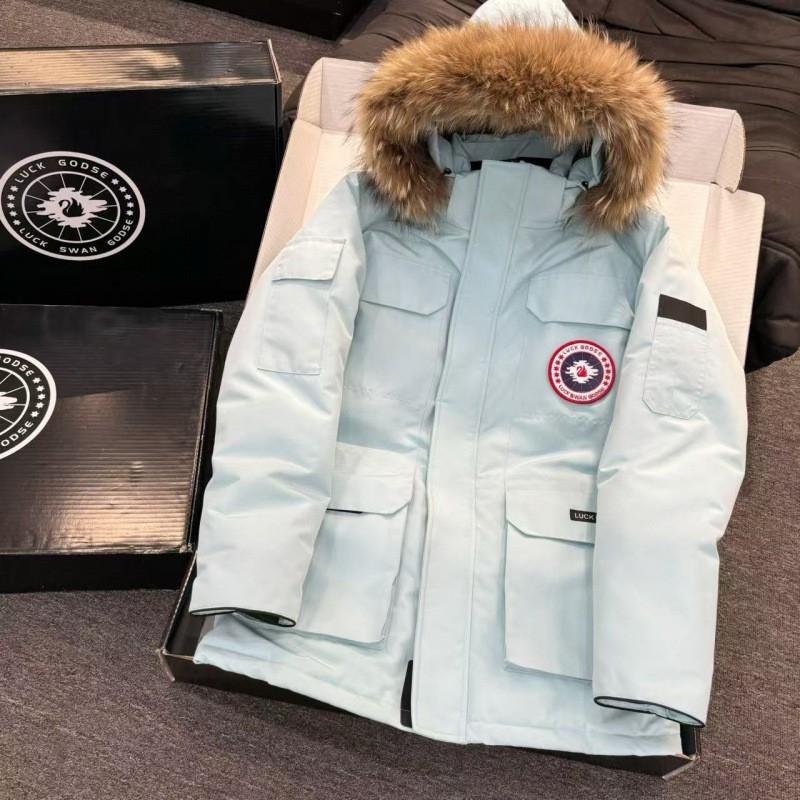 Plus Size Goose Down Parka Couples Mid-Length Winter Jacket 2026 Men Women Warm Workwear Style