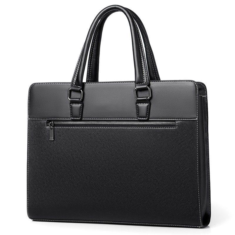 1pcs Briefcase file bag, men's handbag, commuting document bag, zip file bag, business civil servant unit conference bag