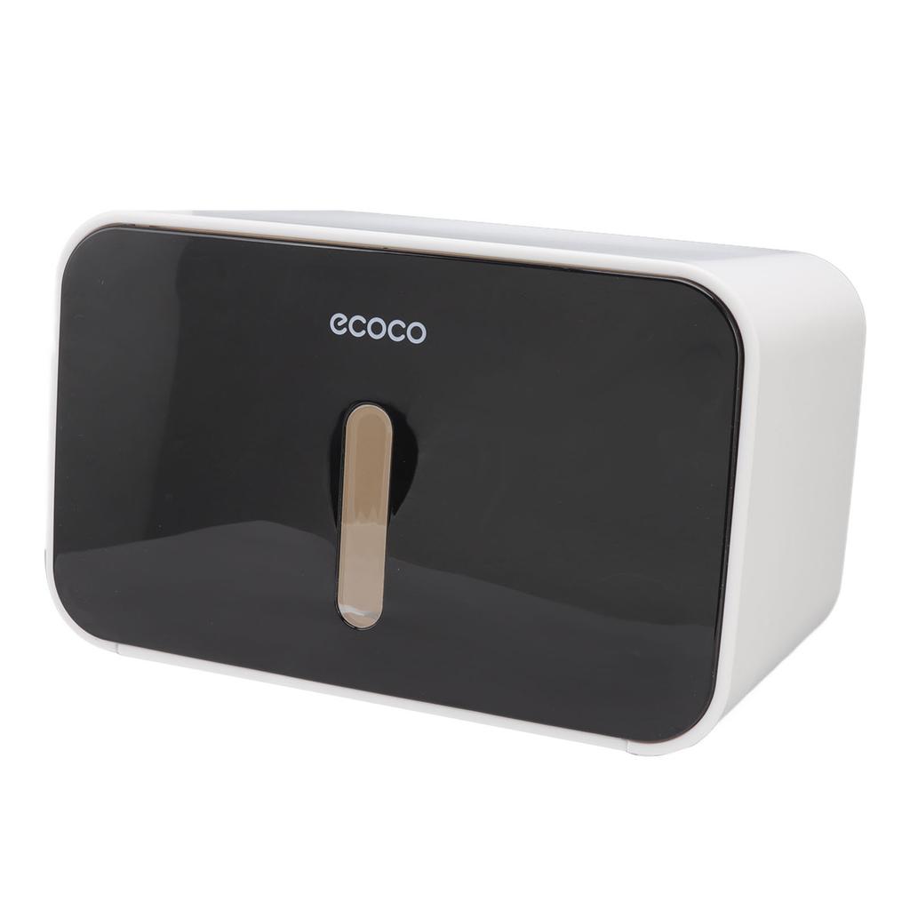 Toilet Paper Roll Box Cover Waterproof Punch Free Prevent Corrosion Wall Mounted Bathroom Tissue Holder Black