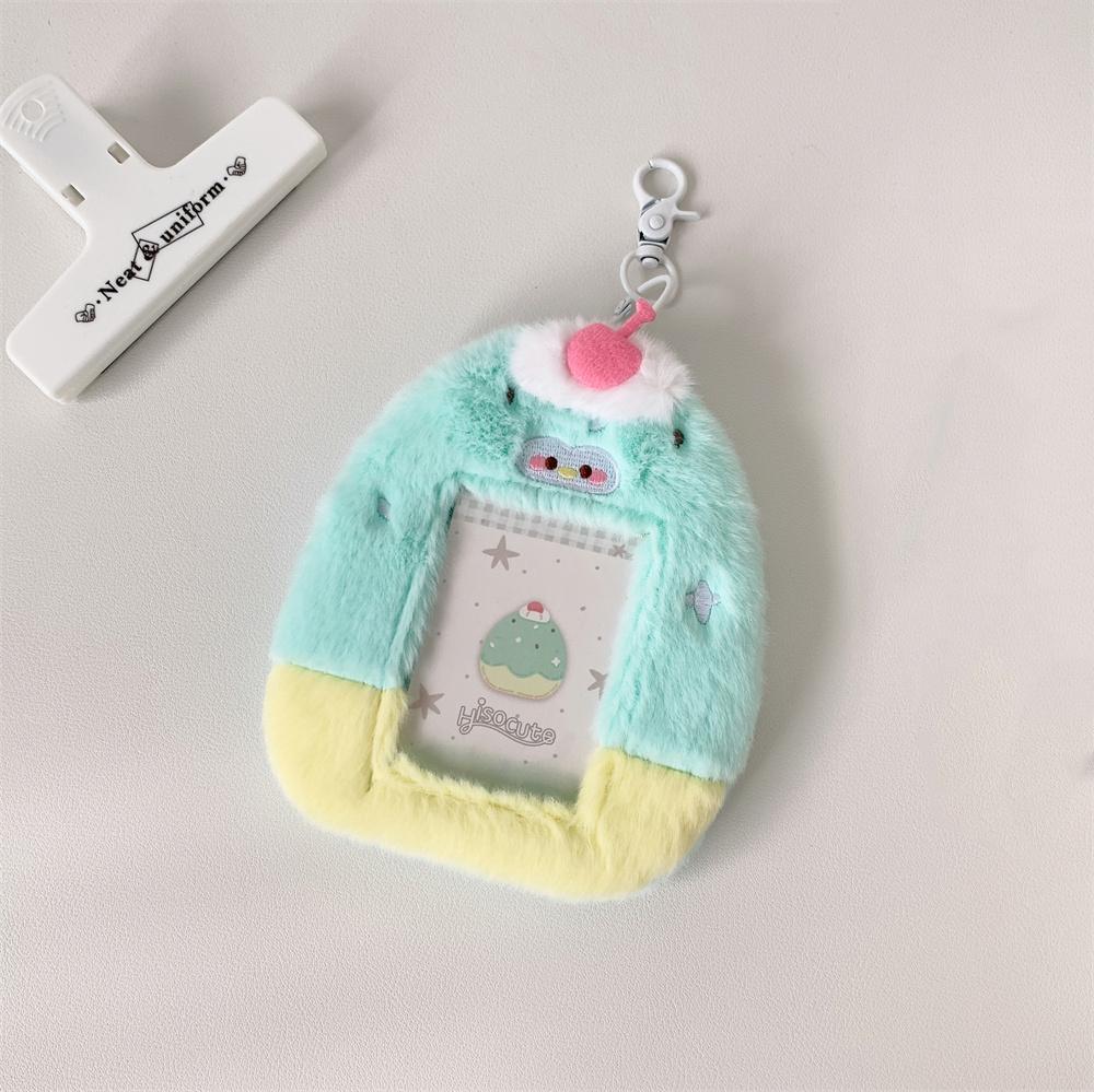Kawaii Plush Penguin Po Card Holder Macaron Clashing Color K-Pop Idol Po Card Protector Fits 3inch Pos for Girls