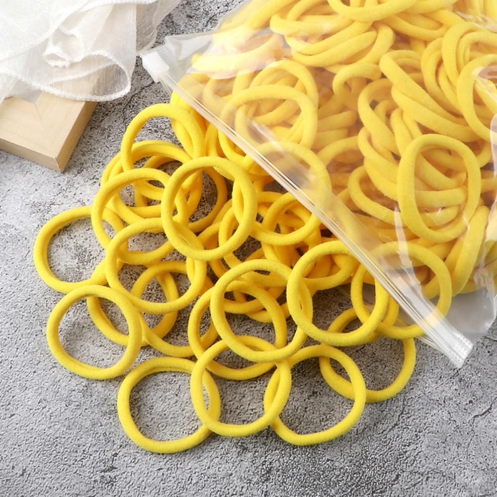 50pcs/Set Women   Basic Hair Bands 1.57inch Simple Solid Colors Elastic Headband Hair Ropes Ties Hair Accessories Ponytail Holder