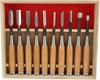 Akatsuki Japanese Wood Carving Mallet Chisel Set 10pc White Steel Yoita Japan