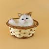 Lovely Simulation Animal Doll Plush Mini Basket Cat Rabbit Dog Kids Xmas Toy