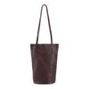 Fur Flower Leather Shoulder Bag - Retro Vegetable Tanned Cowhide