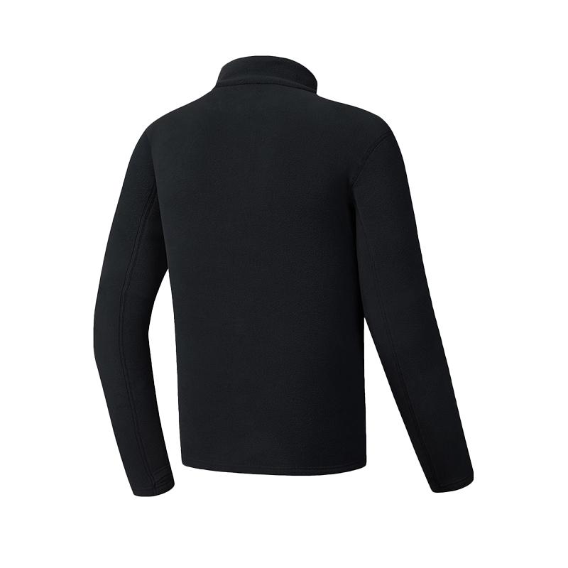 Fila Ski Series Fleece Lined Classic Comfortable Versatile Sports Leisure Knit Long Sleeve T-Shirt Men Tops Deep-Black A11M546201FBK