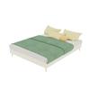 Modern Minimalist Bed Frame, 140x200 cm, Beige, Dutch Velvet Fabric, Low-Profile Base. Excludes Gas Lift Mechanism, Headboard, and Mattress.