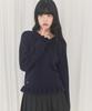 Alkialka V-Neck Frill Knit (Navy)